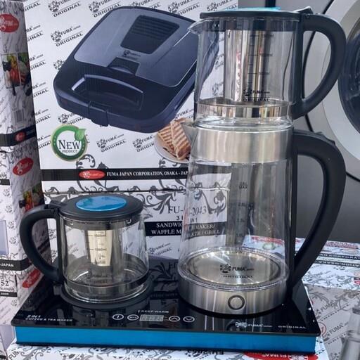 چای ساز فوما روی هم دو قوری شیشه ای فوما مدل FU-2053(کد1)